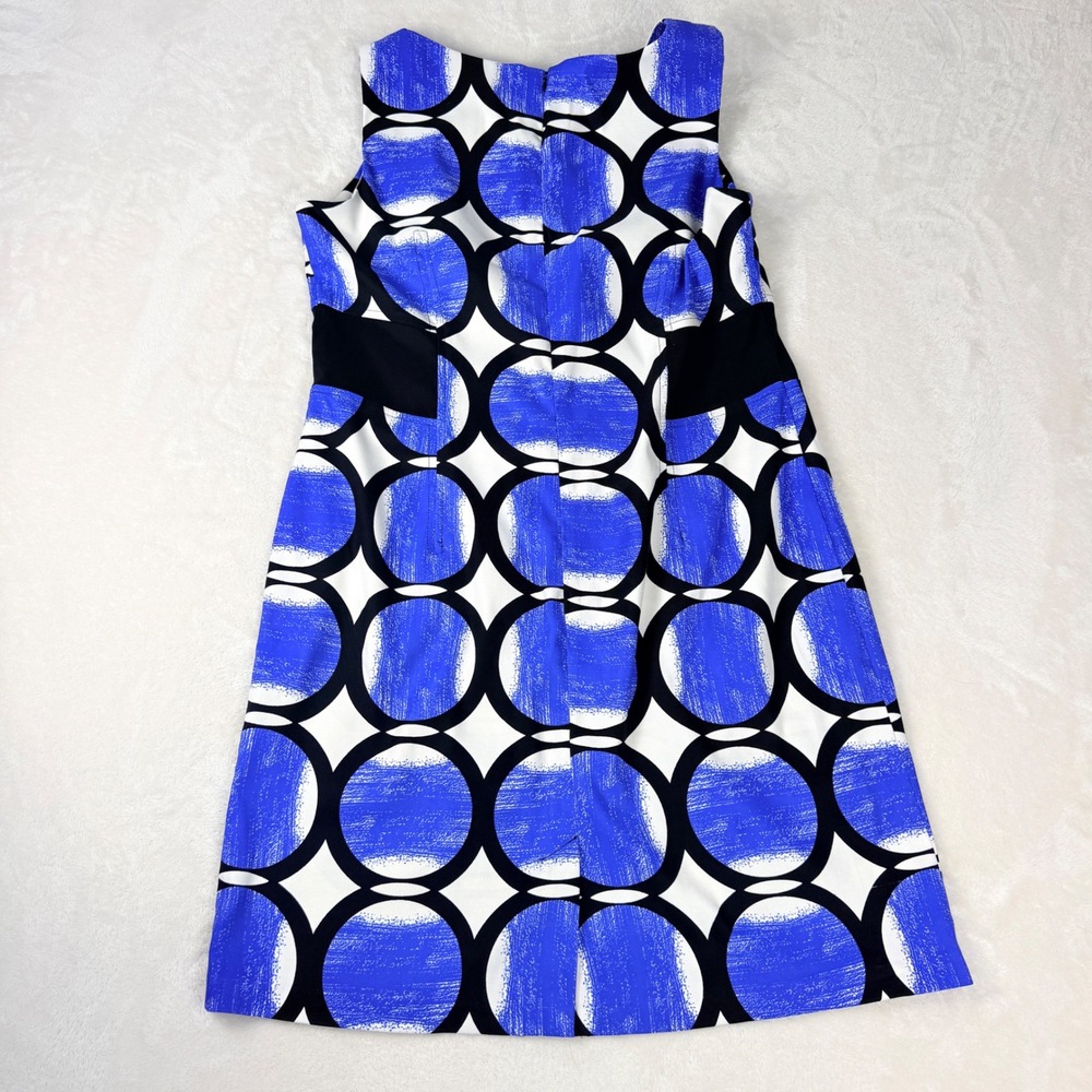 Alyx Limited Womens Shift Dress 16 Blue Geometric Circle Print Sleeveless Mod - Picture 2 of 8